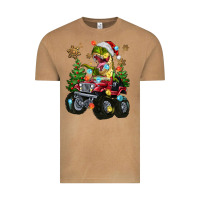 Vintage Camel Christmas T-rex With Monster Truck Vintage Tee - MaliasSmallBusiness