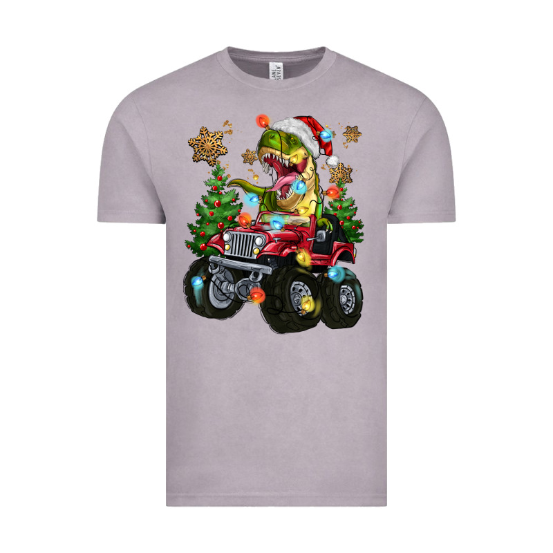 Christmas T-rex With Monster Truck Vintage Tee by MaliasSmallBusiness | Teevron