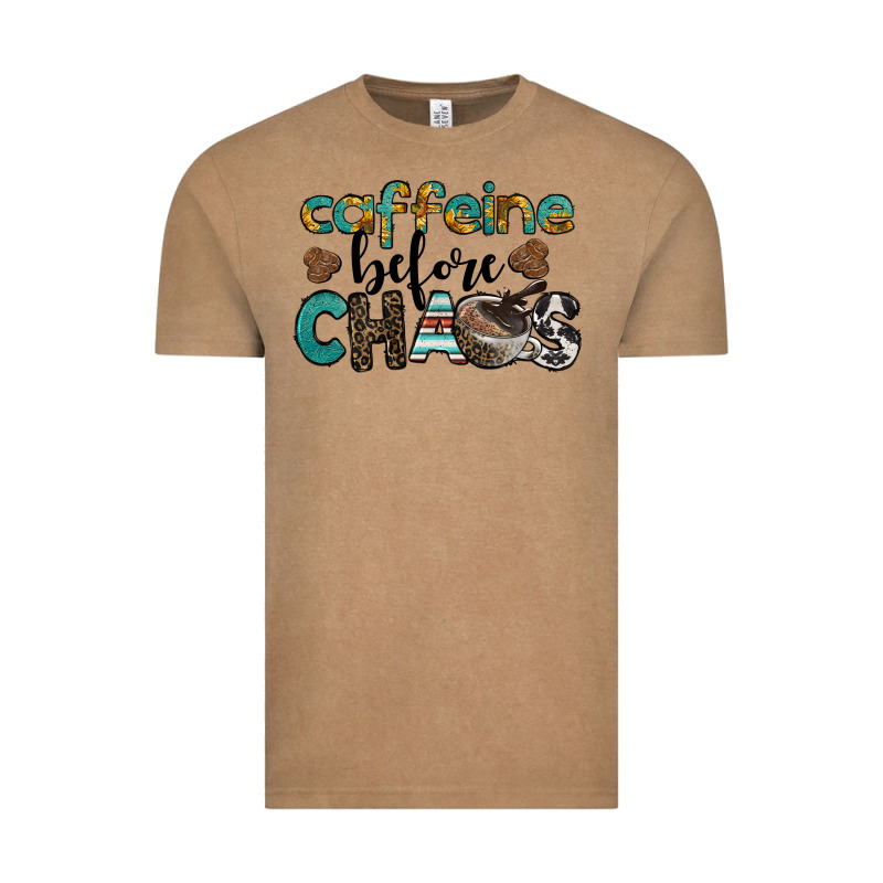 Western Caffeine Before Chaos Vintage Tee by BarkalooDesign | Teevron