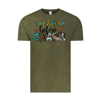 Vintage Olive western caffeine before chaos Vintage Tee - BarkalooDesign