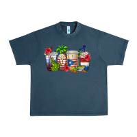 Midnight Navy puerto rico coffee cups Urban Heavy Tee - texasbilliewilder