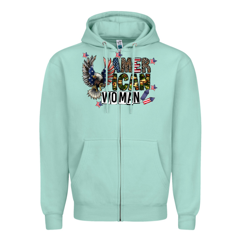 American Woman Zipper Hoodie by CowhideDigitalArt | Teevron