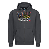 Smoke american woman Zipper Hoodie - CowhideDigitalArt