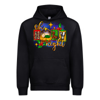 Black oh holy night with baby jesus for christmas Urban Hoodie - MaliasSmallBusiness