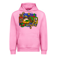 Fuchsia Pink oh holy night with baby jesus for christmas Urban Hoodie - MaliasSmallBusiness