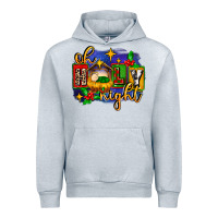 Heather Grey oh holy night with baby jesus for christmas Urban Hoodie - MaliasSmallBusiness