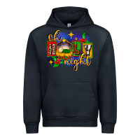 Navy oh holy night with baby jesus for christmas Urban Hoodie - MaliasSmallBusiness