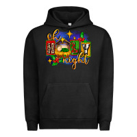 Pigment Black oh holy night with baby jesus for christmas Urban Hoodie - MaliasSmallBusiness