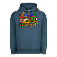 Pigment Midnight Navy oh holy night with baby jesus for christmas Urban Hoodie - MaliasSmallBusiness