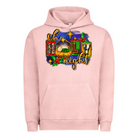 Pigment Salmon oh holy night with baby jesus for christmas Urban Hoodie - MaliasSmallBusiness