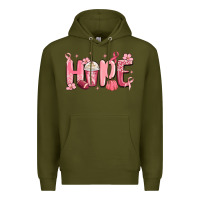Army Green breast cancer awareness hope Premium Hoodie - MaliasSmallBusiness