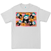 Dove Grey Baby panda flowers Premium Tee - Artiststas