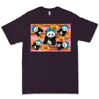 Plum Baby panda flowers Premium Tee - Artiststas