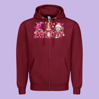 Mom Gnomes Zipper Hoodie Designed By Racoondesign
