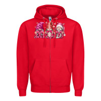 Red Mom Gnomes Zipper Hoodie - RacoonDesign