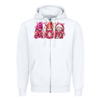White Mom Gnomes Zipper Hoodie - RacoonDesign