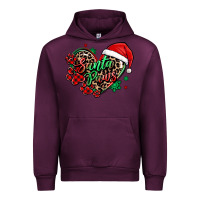 Mauve Wine santa paws christmas heart Urban Hoodie - MaliasSmallBusiness