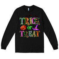 Black trick or treat Long Sleeve Tee - Zillion Design Studio