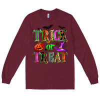 Burgundy trick or treat Long Sleeve Tee - Zillion Design Studio