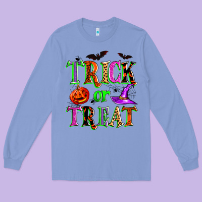 Trick Or Treat Long Sleeve Tee Designed By Zillion Design Studio