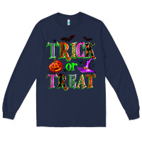 Navy trick or treat Long Sleeve Tee - Zillion Design Studio