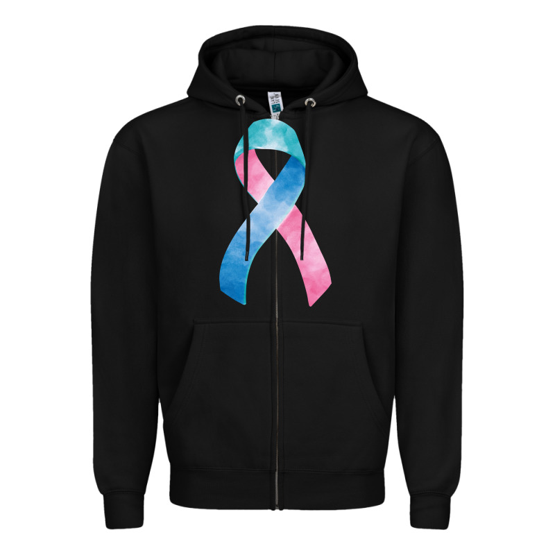 Thyroid Cancer Ribbon Fa Element Zipper Hoodie by FaDigitalArtStudio | Teevron