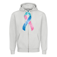 Dove Grey thyroid cancer ribbon fa element Zipper Hoodie - FaDigitalArtStudio