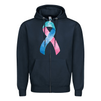 Navy thyroid cancer ribbon fa element Zipper Hoodie - FaDigitalArtStudio