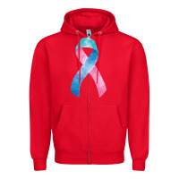 Red thyroid cancer ribbon fa element Zipper Hoodie - FaDigitalArtStudio