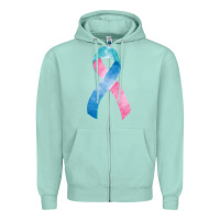 Seafoam thyroid cancer ribbon fa element Zipper Hoodie - FaDigitalArtStudio