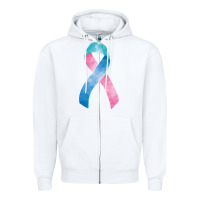 White thyroid cancer ribbon fa element Zipper Hoodie - FaDigitalArtStudio