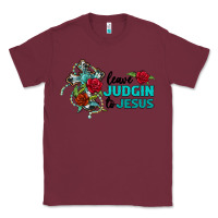 Burgundy leave judgin to jesus Classic Tee - BarkalooDesign