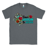 Charcoal Heather leave judgin to jesus Classic Tee - BarkalooDesign