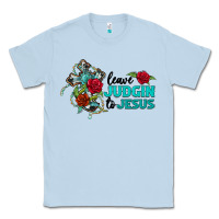 Dusty Blue leave judgin to jesus Classic Tee - BarkalooDesign