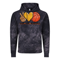 Cloud Black peace love basketball Vintage Hoodie - AdoDesignShop