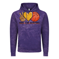 Cloud Purple peace love basketball Vintage Hoodie - AdoDesignShop