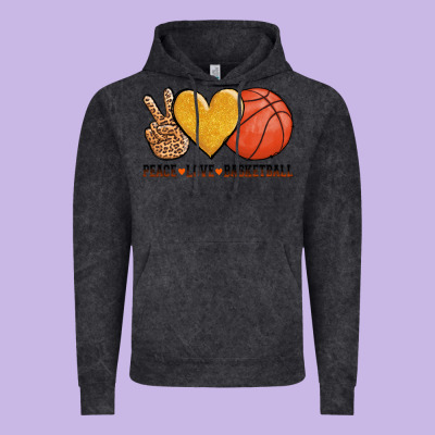 Peace Love Basketball Vintage Hoodie Designed By Adodesignshop