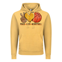 Vintage Mustard peace love basketball Vintage Hoodie - AdoDesignShop