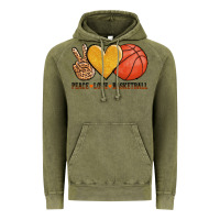 Vintage Olive peace love basketball Vintage Hoodie - AdoDesignShop