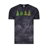 Cloud Black christmas trees Vintage Tee - MaliasSmallBusiness