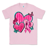 Bubblegum Pink Breast Cancer Hearts Classic Tee - texasbilliewilder