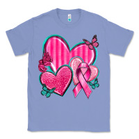 Colony Blue Breast Cancer Hearts Classic Tee - texasbilliewilder