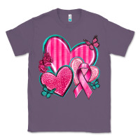 Lavender Breast Cancer Hearts Classic Tee - texasbilliewilder