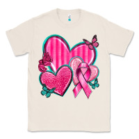 Natural Breast Cancer Hearts Classic Tee - texasbilliewilder