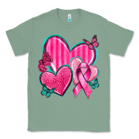 Sage Breast Cancer Hearts Classic Tee - texasbilliewilder