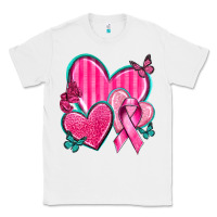 White Breast Cancer Hearts Classic Tee - texasbilliewilder