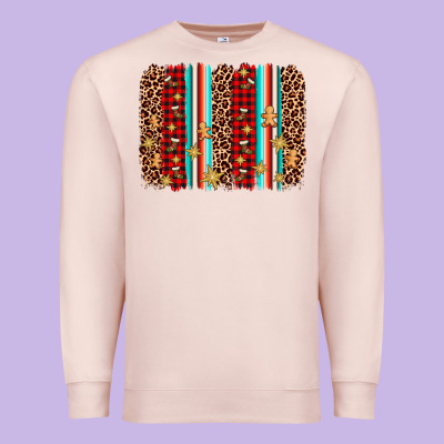 Christmas Socks Cookie Leopard Brushstroke Premium Sweatshirt Designed By Adodesignshop