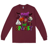 Burgundy sweet and spooky Long Sleeve Tee - Zillion Design Studio