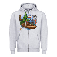 Heather Grey lake squad Zipper Hoodie - HRA Design Shop