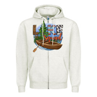 Oatmeal Heather lake squad Zipper Hoodie - HRA Design Shop